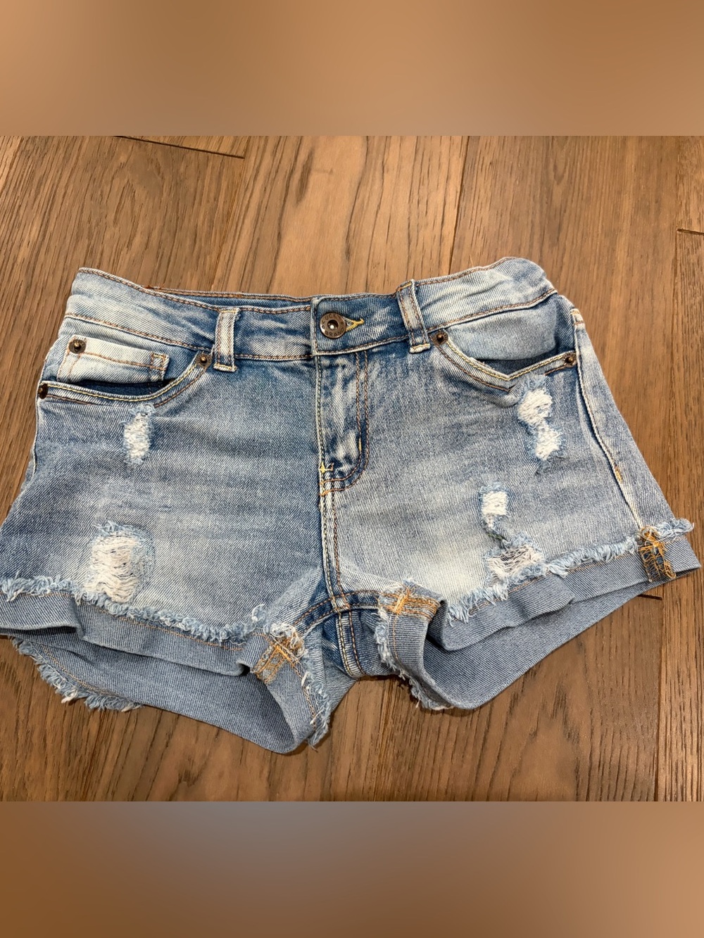 Lucky Brand Girls Riley Distressed Denim Shorts Size 10